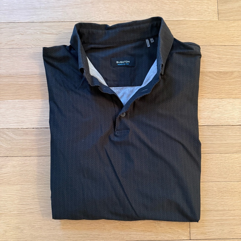 Bugatchi | OoohCotton® Long Sleeve Polo Shirt | Size: Medium